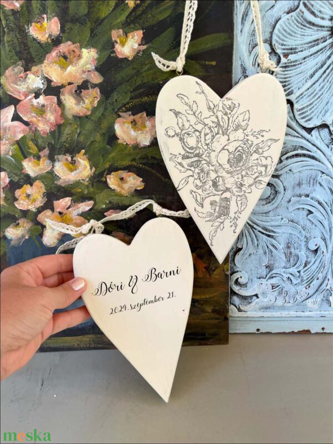 Nagy méretű, szív küldi szívnek szívesen - otthon & életmód - dekoráció - ajtó- és ablak dekoráció - ablakdísz - Meska.hu