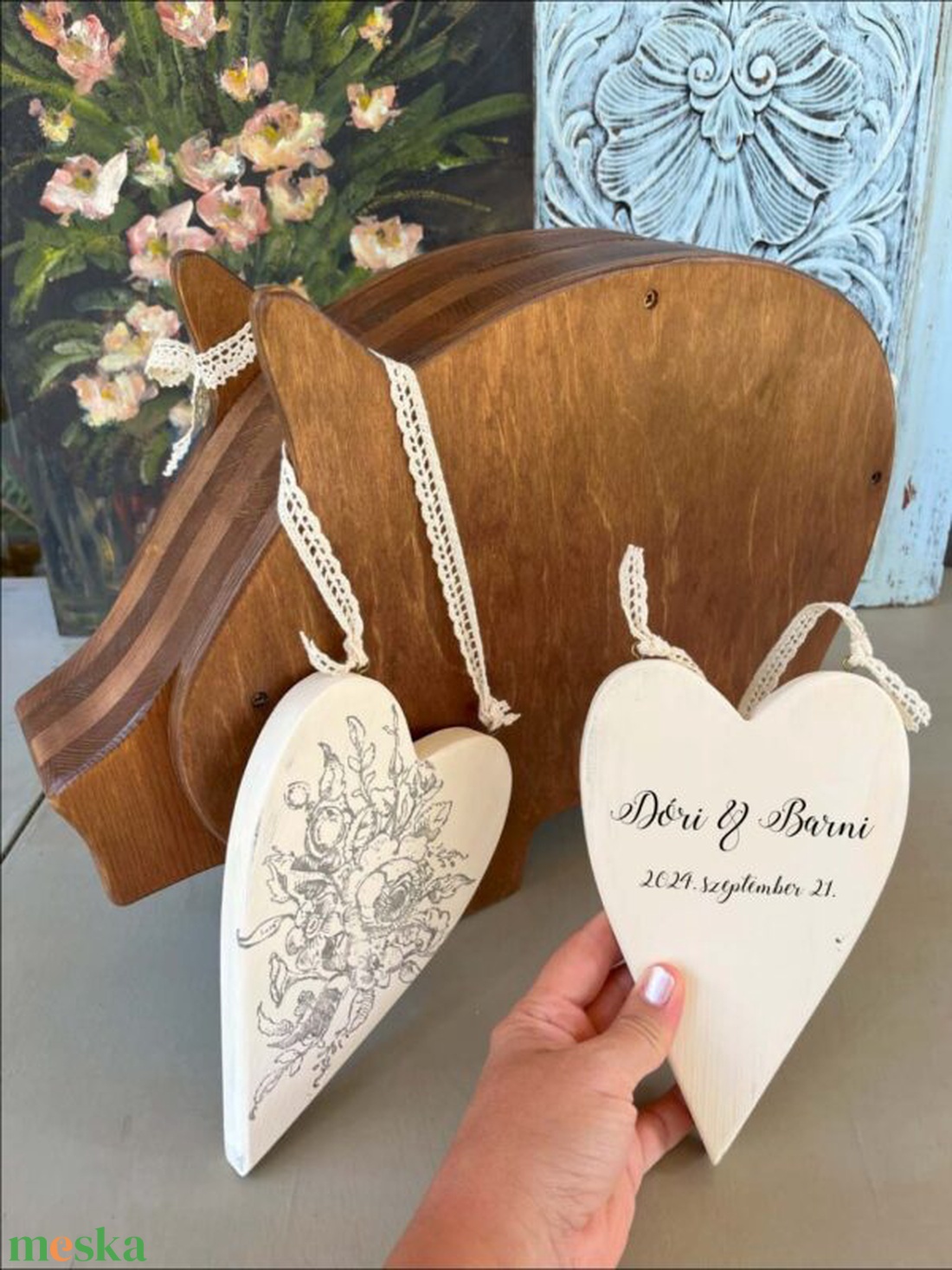 Nagy méretű, szív küldi szívnek szívesen - otthon & életmód - dekoráció - ajtó- és ablak dekoráció - ablakdísz - Meska.hu