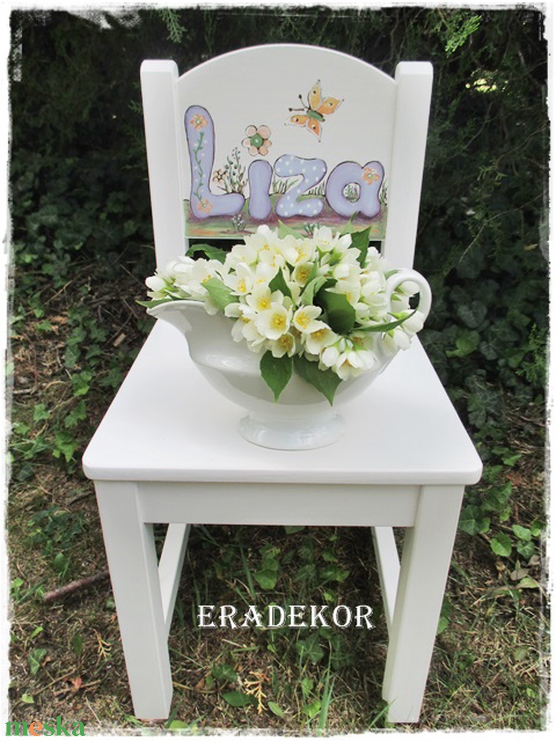 Névvel festett székek kislányoknak 1db - baba - mama - babaszobabútor - gyerek szék, sámli - Meska.hu