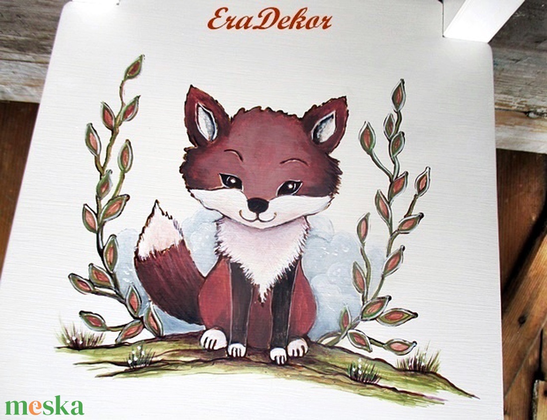 Festett rókás  szék  kisfiúknak 1db - baba - mama - babaszobabútor - gyerek szék, sámli - Meska.hu