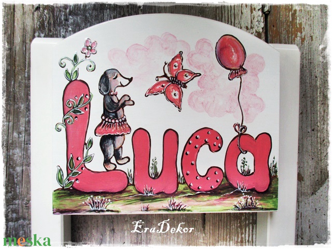 Festett kutyusos  szék  kislányoknak 1db - baba - mama - babaszobabútor - gyerek szék, sámli - Meska.hu