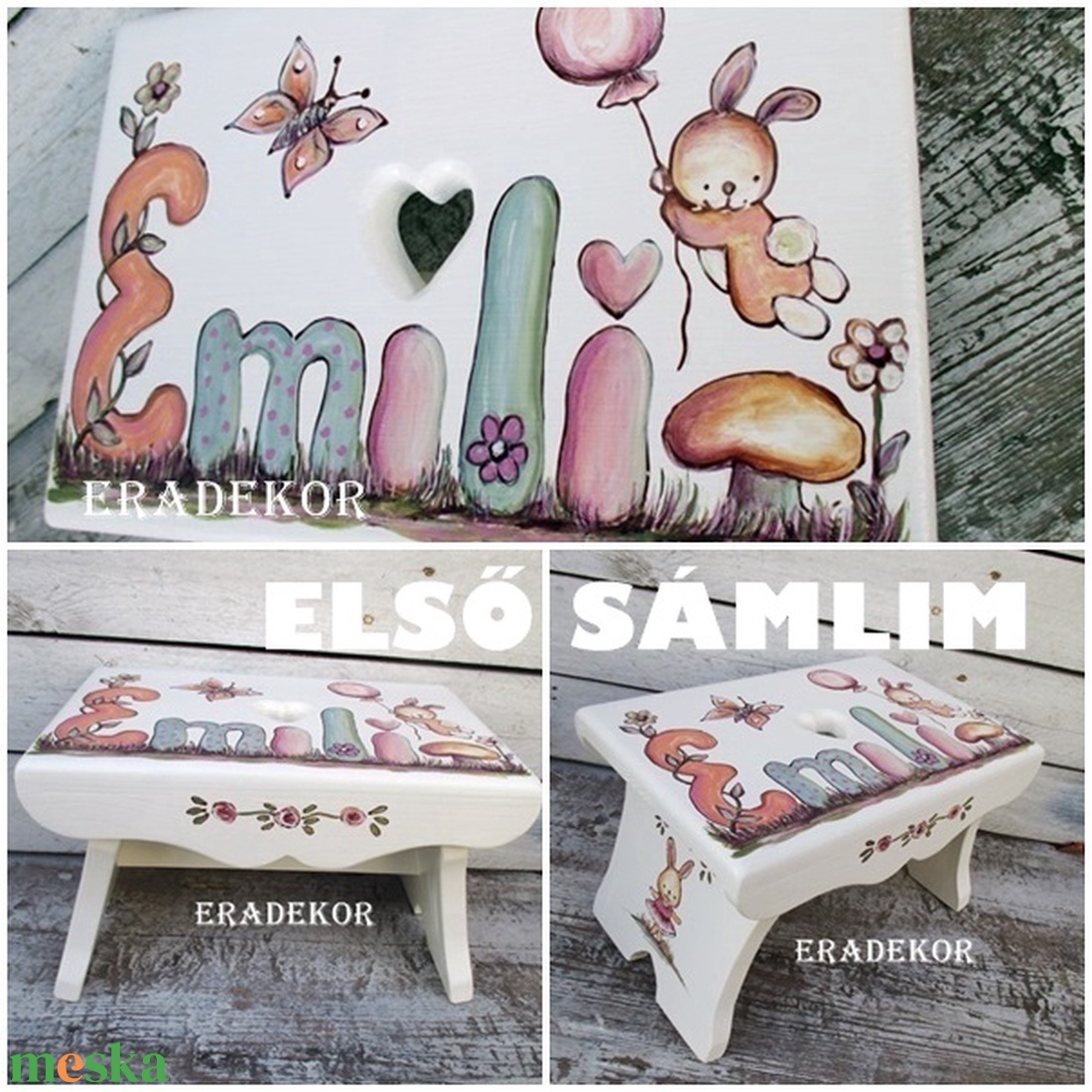 Festett sámli, ajándék kislánynak keresztelőre - otthon & életmód - bútor - szék & fotel - Meska.hu