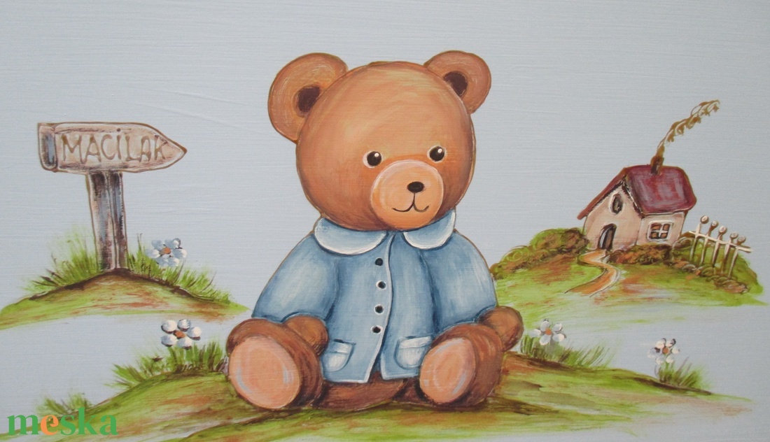 Mackós játéktároló kincsesláda kisfiúknak - játék & sport - plüssállat & játékfigura - maci - Meska.hu