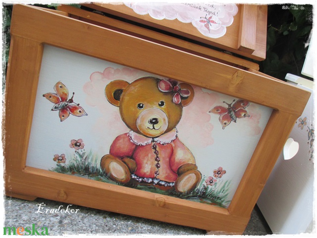 Mackós játéktároló kincsesláda kislányoknak - otthon & életmód - tárolás & rendszerezés - láda - Meska.hu