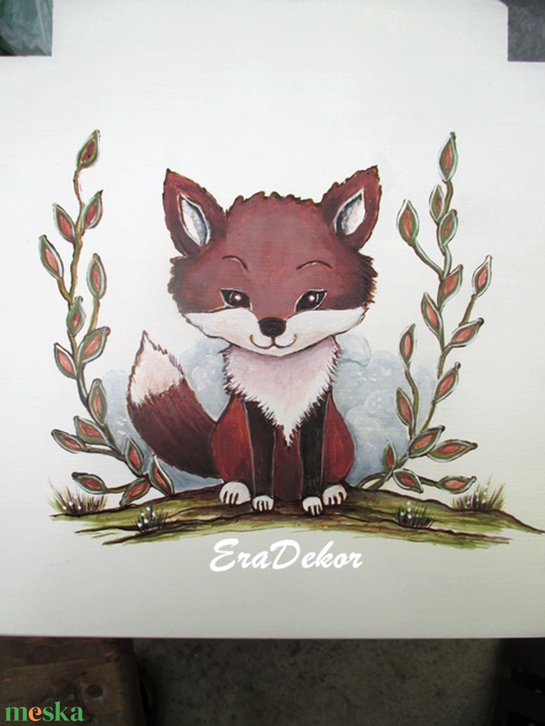 Festett rókás  szék  a neveddel - baba - mama - babaszobabútor - gyerek szék, sámli - Meska.hu