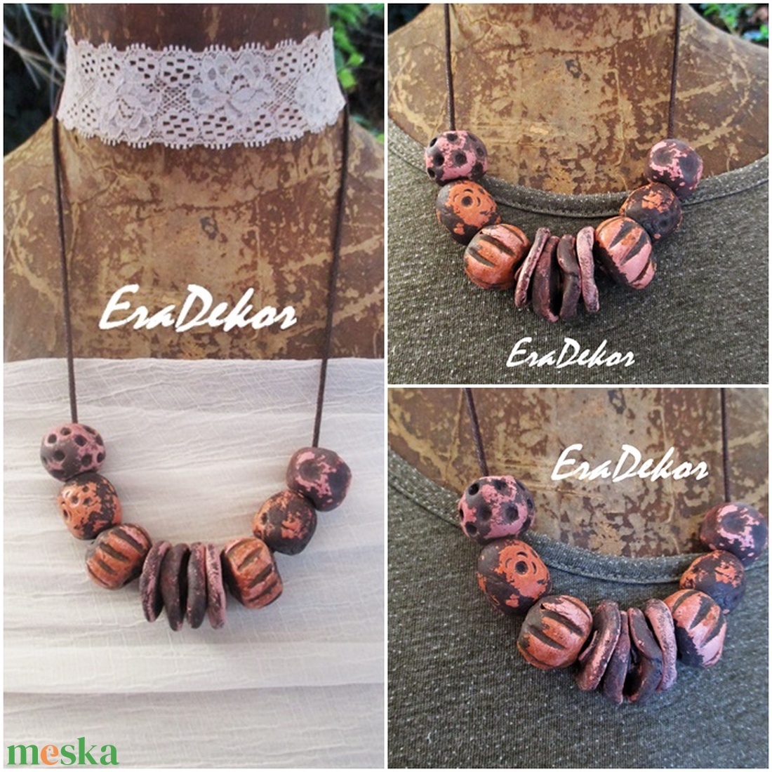 Rusztikus barna árnyalatok 1db - ékszer - nyaklánc - hosszú nyaklánc - Meska.hu