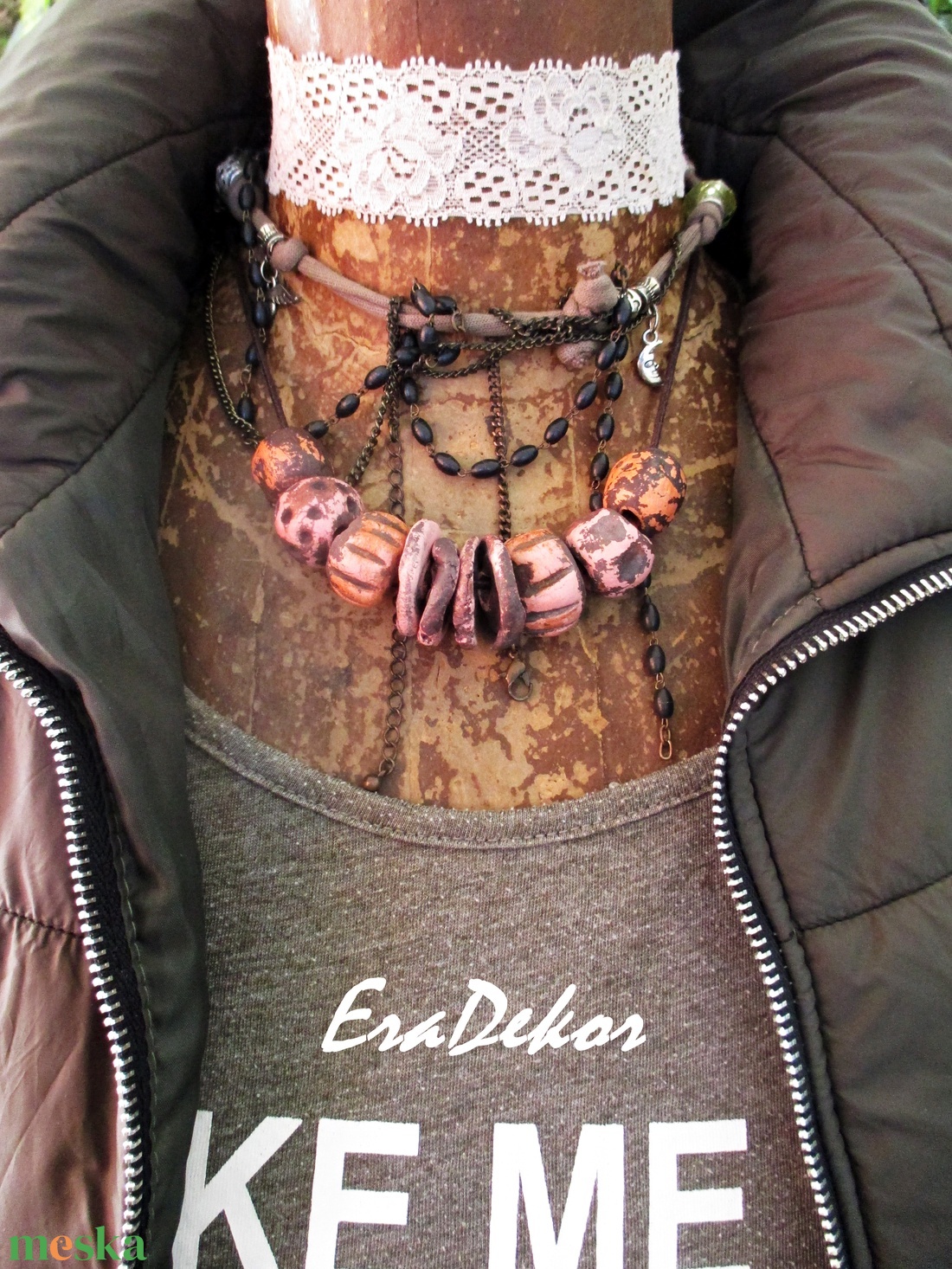 Rusztikus barna árnyalatok 1db - ékszer - nyaklánc - hosszú nyaklánc - Meska.hu