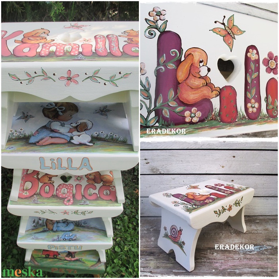 Kutyás sámli  a nevemmel a keresztelőmre - baba - mama - babalátogató ajándékcsomag - Meska.hu