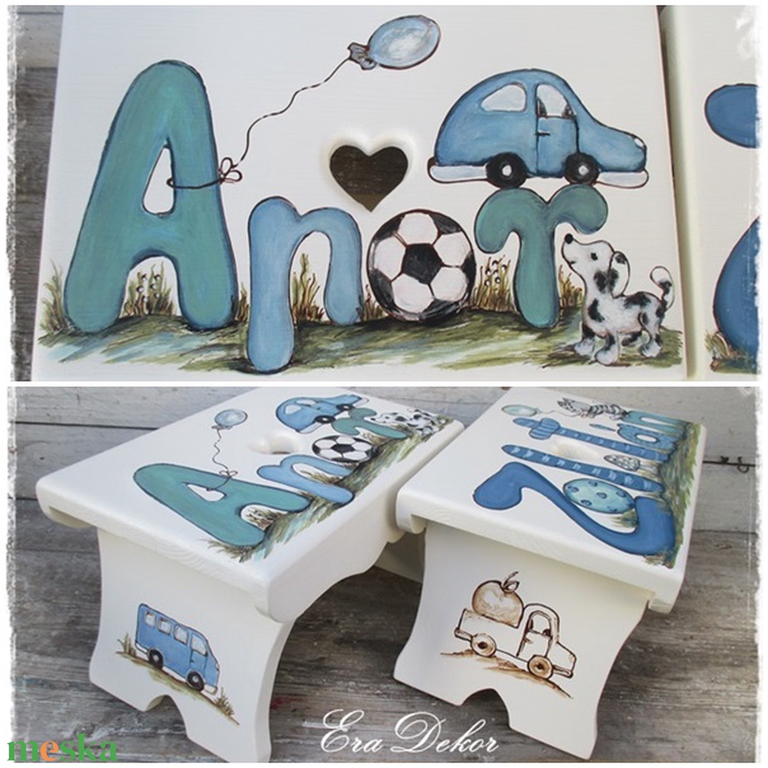 Csupa kék sámli kisfiúknak - játék & sport - hinta & kerti játék - Meska.hu