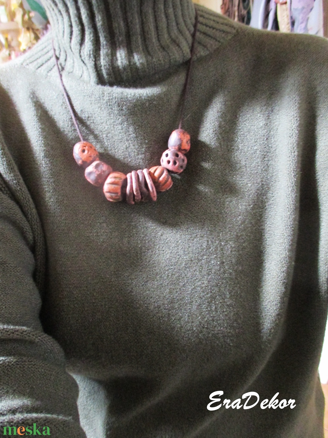 Rusztikus bohém, barna  fantázia  - ékszer - nyaklánc - medálos nyaklánc - Meska.hu