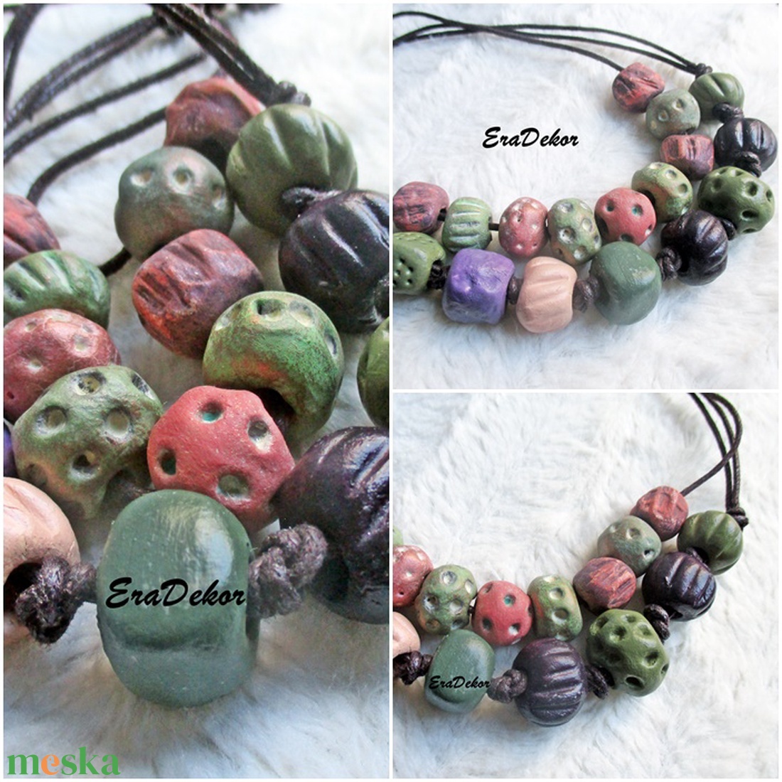 2 db Rusztikus és pöttyös nyaklánc - ékszer - nyaklánc - medálos nyaklánc - Meska.hu