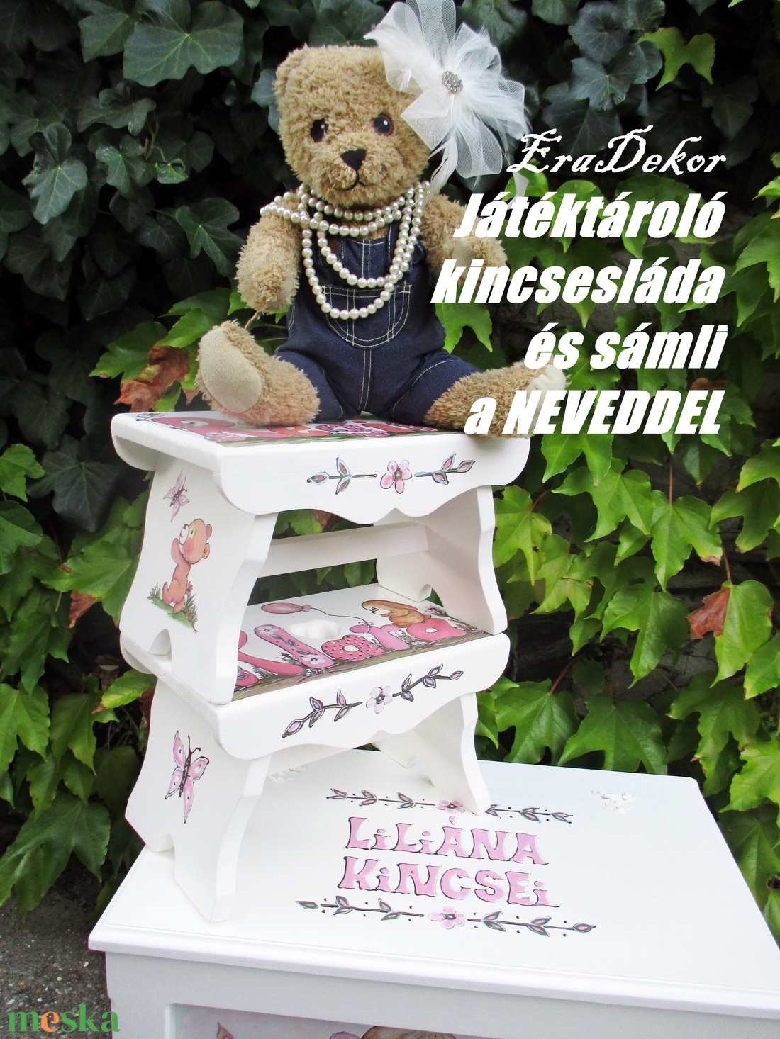 Festett sámli a neveddel, ajándék a  keresztelődre - játék & sport - hinta & kerti játék - Meska.hu