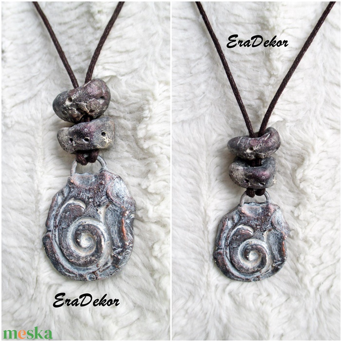 Szürkés ezüst nyaklánc - ékszer - nyaklánc - medálos nyaklánc - Meska.hu