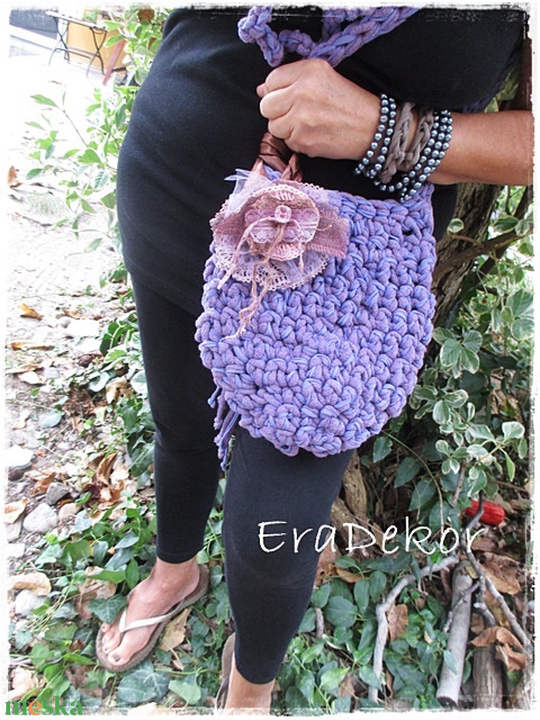 Virágos lila mánia - táska & tok - kézitáska & válltáska - kézitáska - Meska.hu