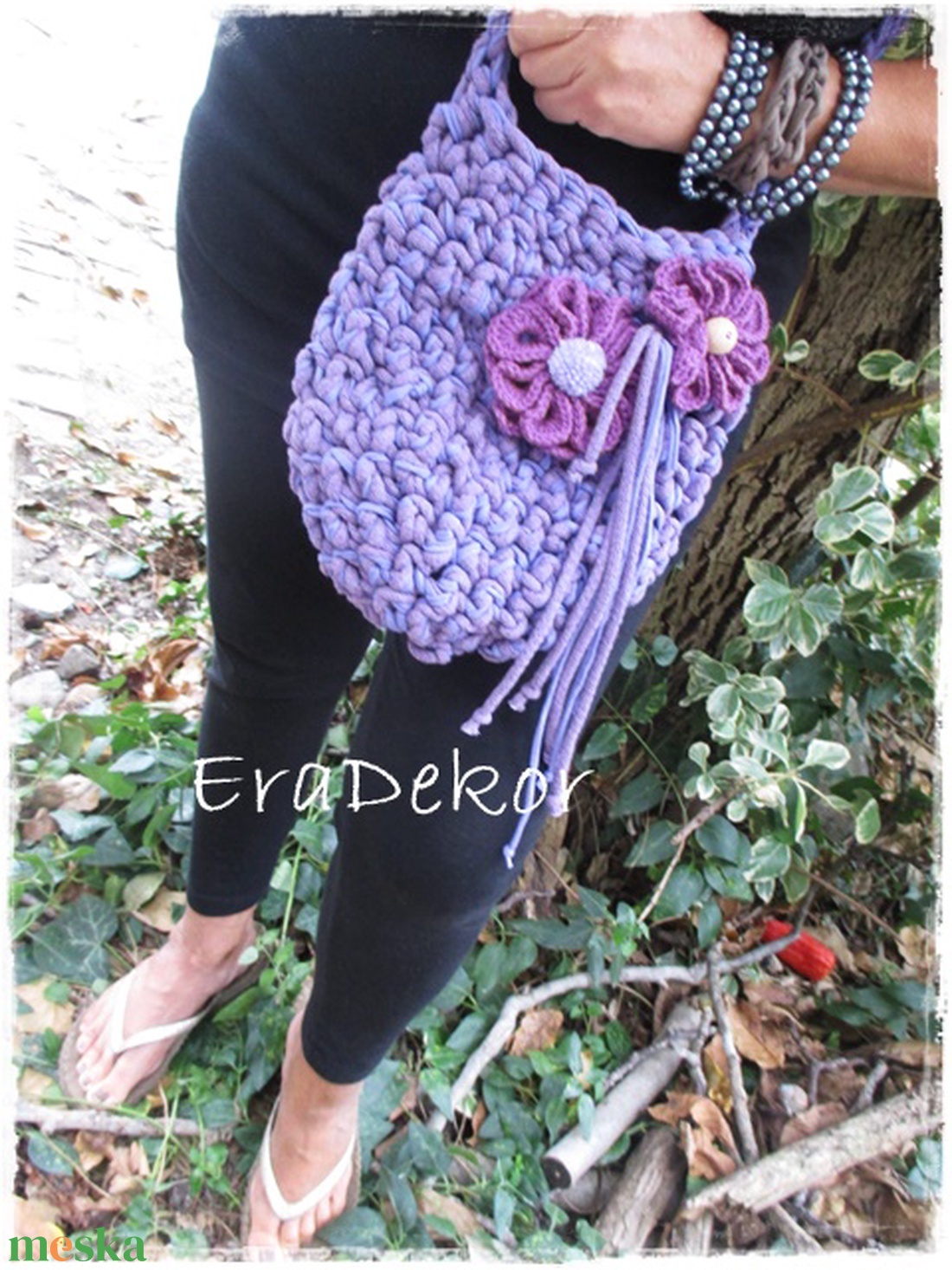 Virágos lila mánia - táska & tok - kézitáska & válltáska - kézitáska - Meska.hu