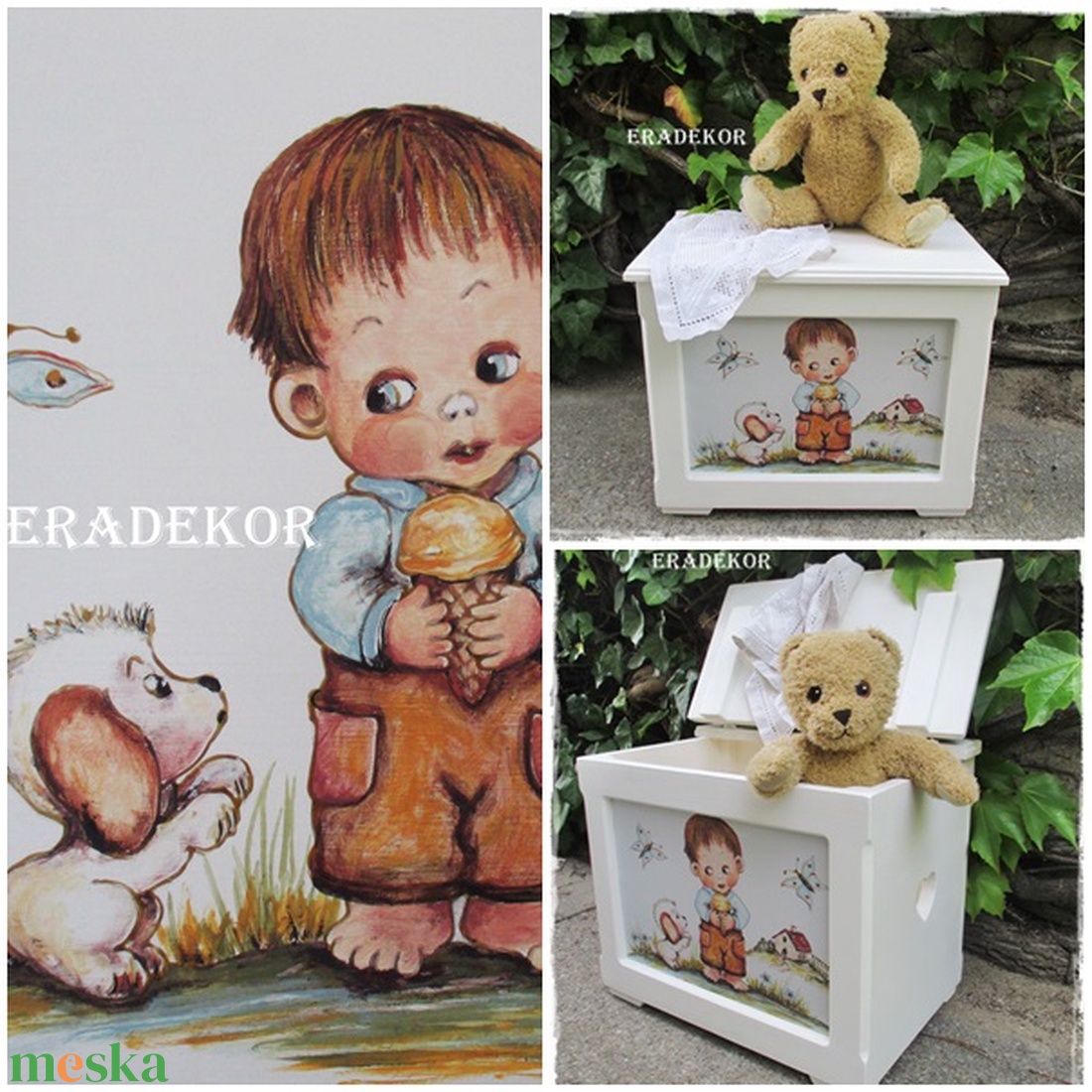 A fagyizó kisfiú és a kutyája - baba - mama - keresztelő kellékek - keresztelőajándékok - Meska.hu