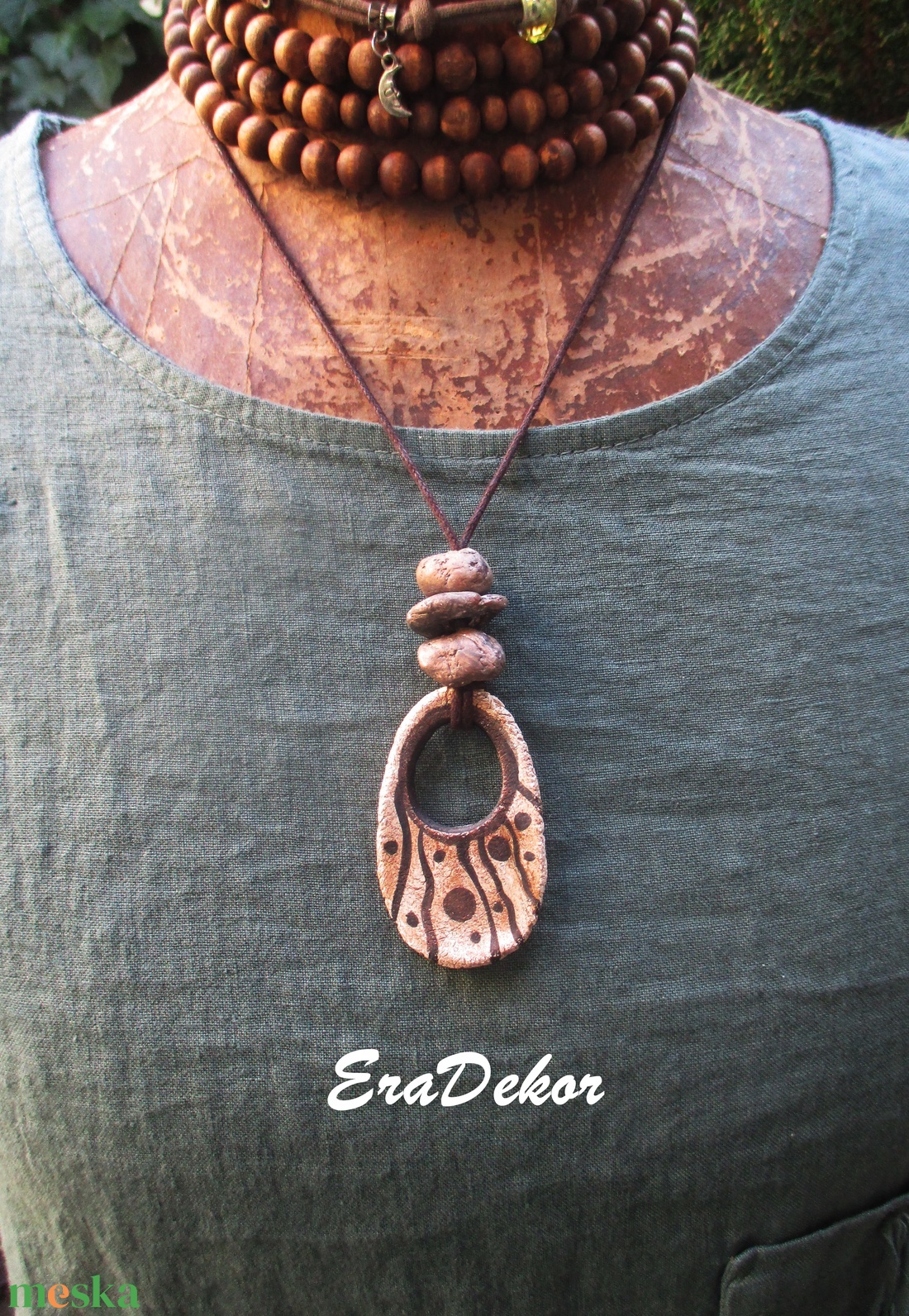 Rusztikus fantázia nyaklánc - ékszer - nyaklánc - medálos nyaklánc - Meska.hu