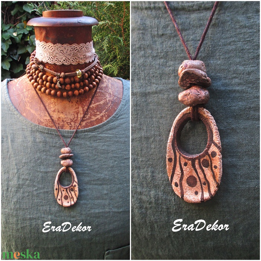 Rusztikus fantázia nyaklánc - ékszer - nyaklánc - medálos nyaklánc - Meska.hu