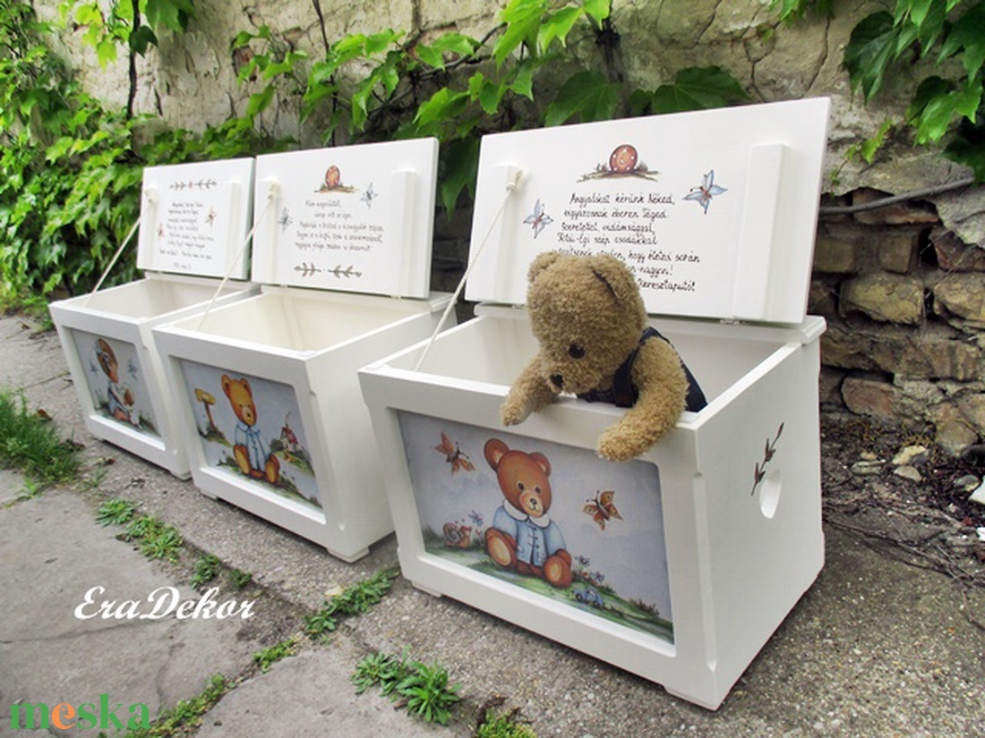 Kutyusos  játéktároló kincsesládák  kisfiúk keresztelőjére  - baba - mama - keresztelő kellékek - keresztelőajándékok - Meska.hu