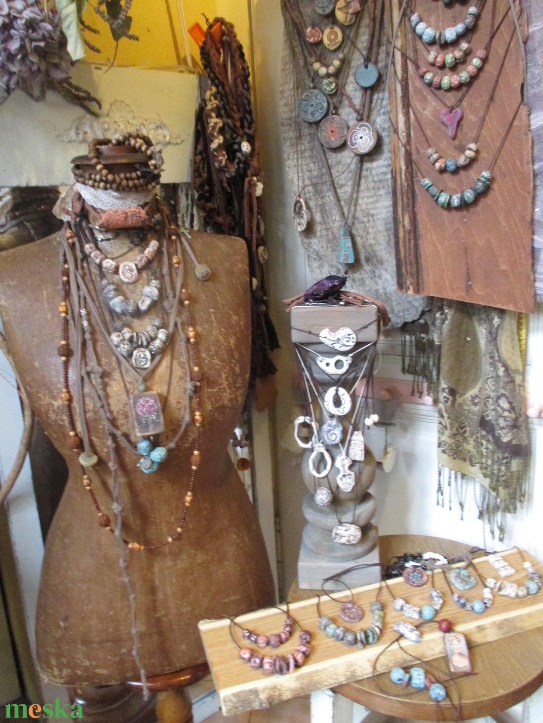 Rusztikus bohém fantázia  - ékszer - nyaklánc - medálos nyaklánc - Meska.hu