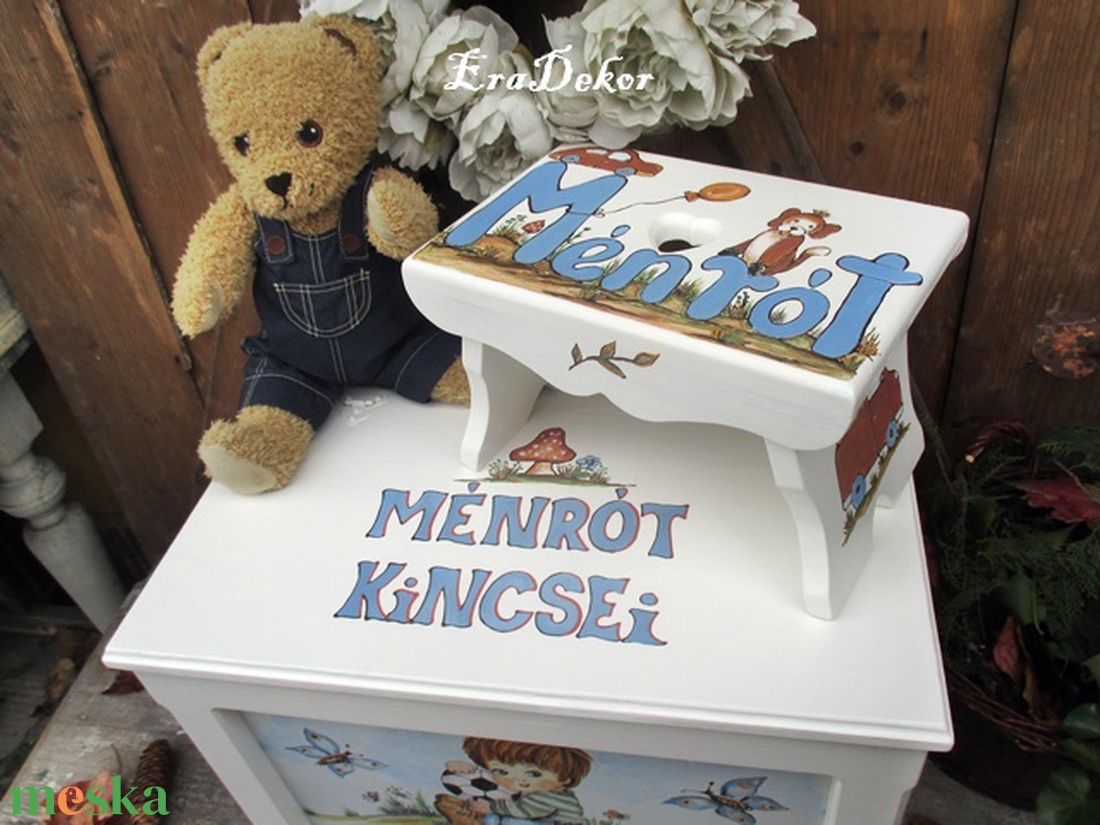 Kutyusos sámli a neveddel - baba - mama - keresztelő kellékek - keresztelőajándékok - Meska.hu
