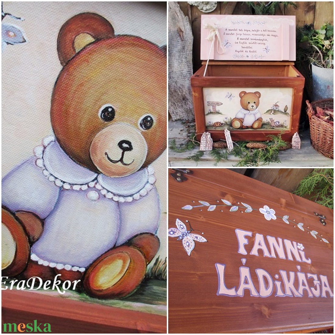 Macis játéktároló kincsesláda karácsonyra - baba - mama - babaszobabútor - játéktároló - Meska.hu
