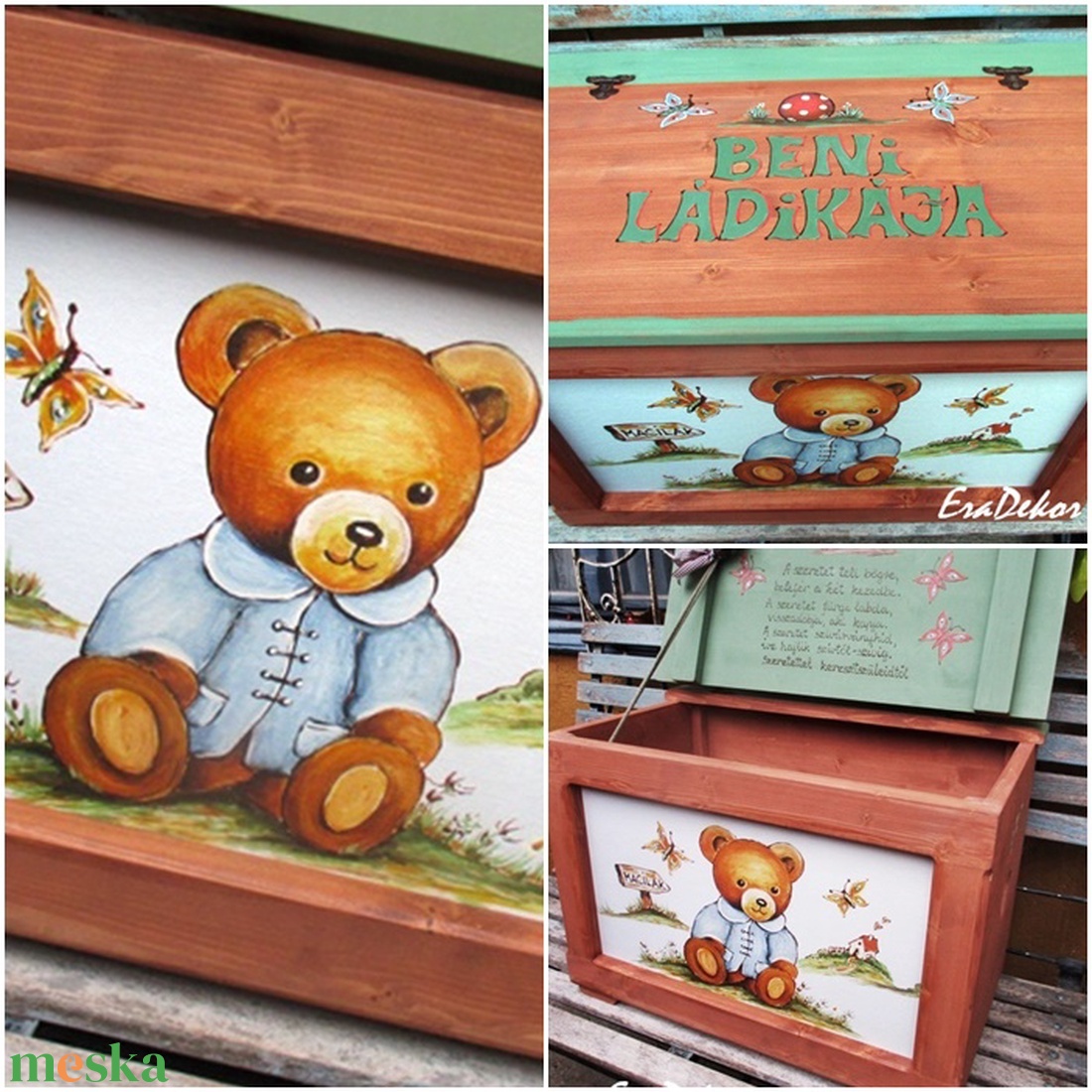 Játéktároló kincsesládák a neveddel - baba - mama - babaszobabútor - játéktároló - Meska.hu