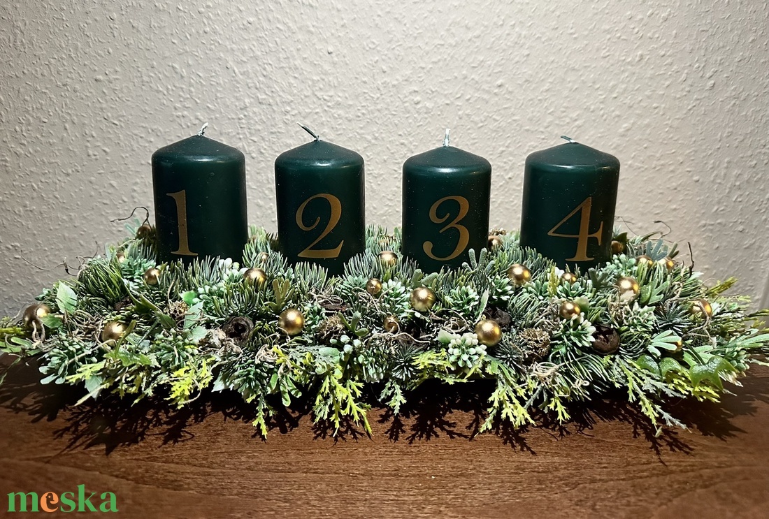 Adventi gyertás asztaldísz - karácsony - adventi díszek - adventi gyertyadíszek és koszorúdíszek - Meska.hu