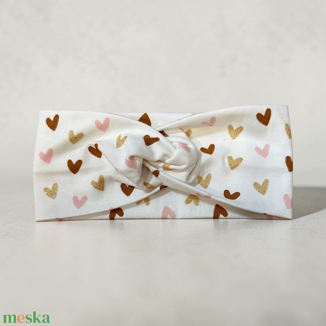 Arany Csillámos és Rózsaszín Szíves Kislány Fejpánt � Ünnepi Ragyogás - baba - mama - babaruházat - baba fejpánt - Meska.hu
