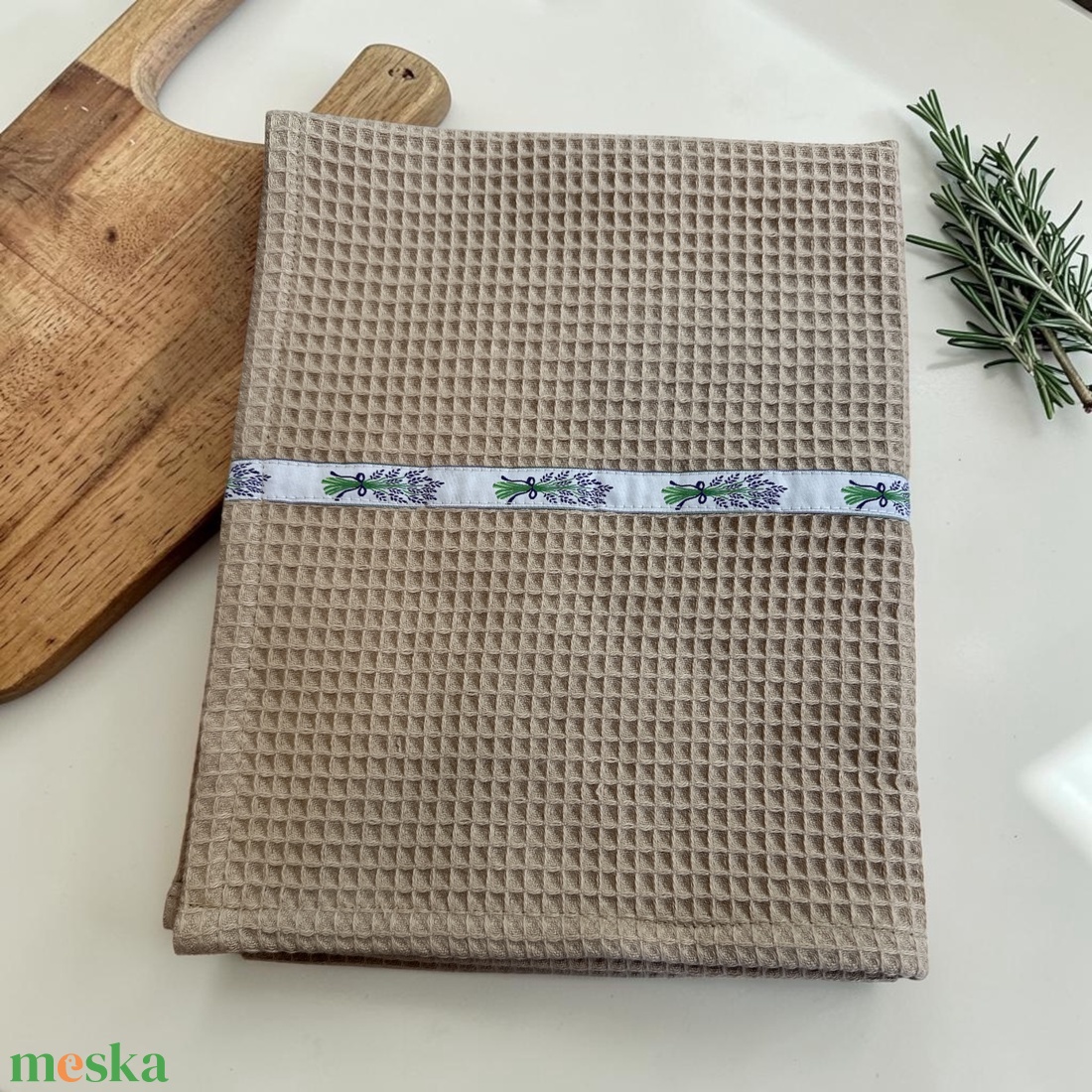 Levendulás mintás natúr darázsanyag konyharuha (2026) - otthon & életmód - konyhafelszerelés, tálalás - konyhai textil - konyharuha & törlőkendő - Meska.hu
