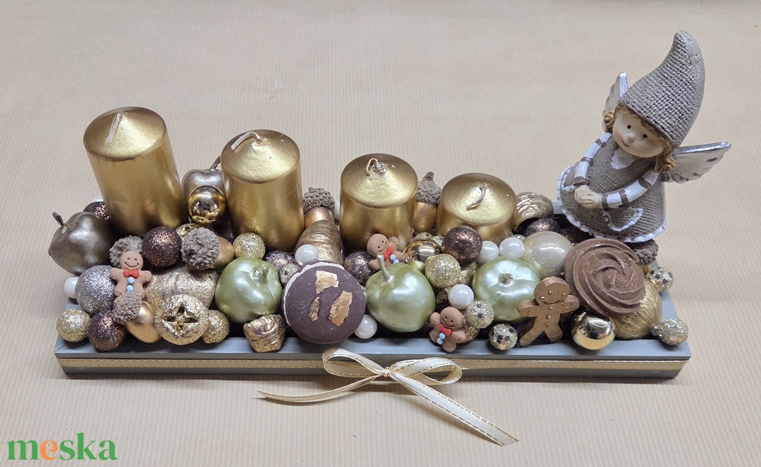 Adventi tál- arany - karácsony - adventi díszek - adventi koszorú - Meska.hu Adventi tál- arany - karácsony - adventi díszek - adventi koszorú - Meska.hu