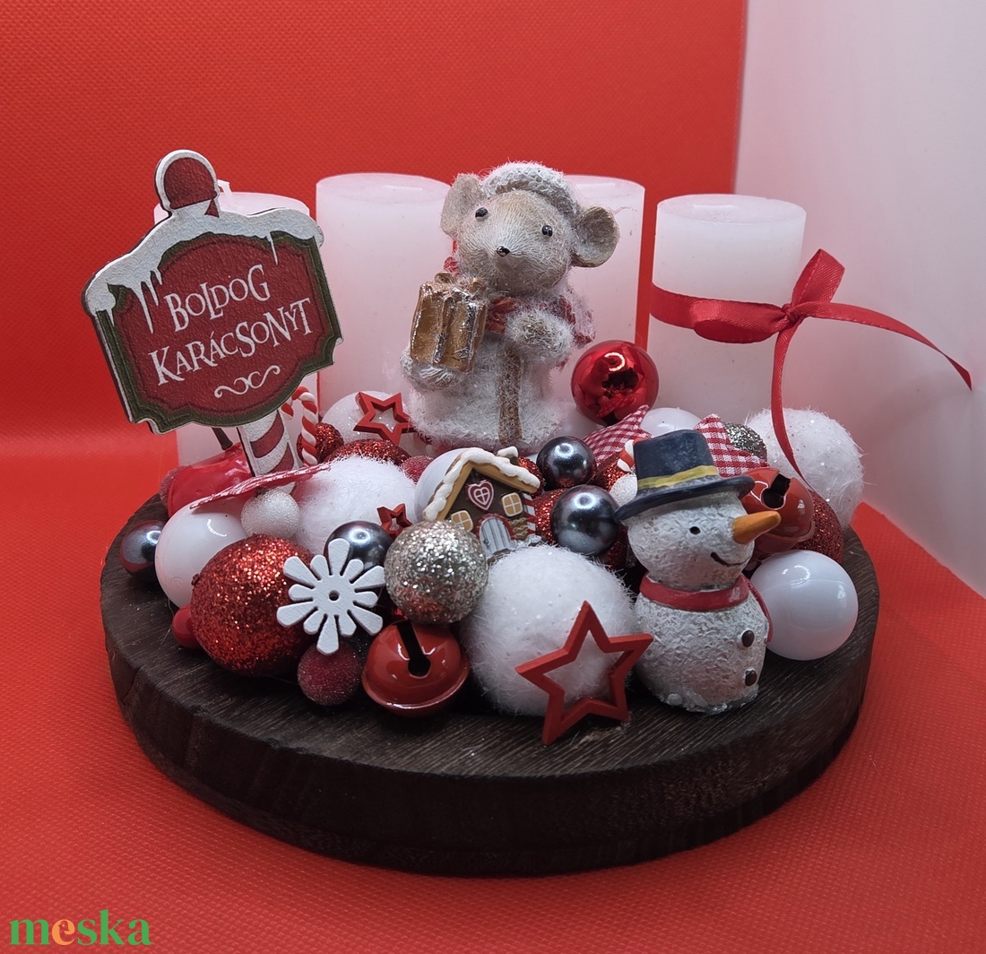 Adventi tál - egérkés - karácsony - adventi díszek - adventi koszorú - Meska.hu