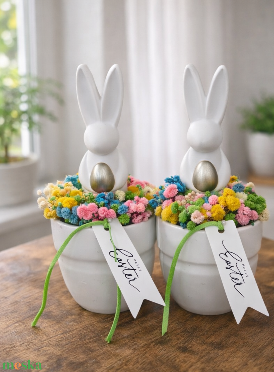 Húsvéti  nyuszis asztaldísz - otthon & életmód - dekoráció - asztal és polc dekoráció - asztaldísz - Meska.hu
