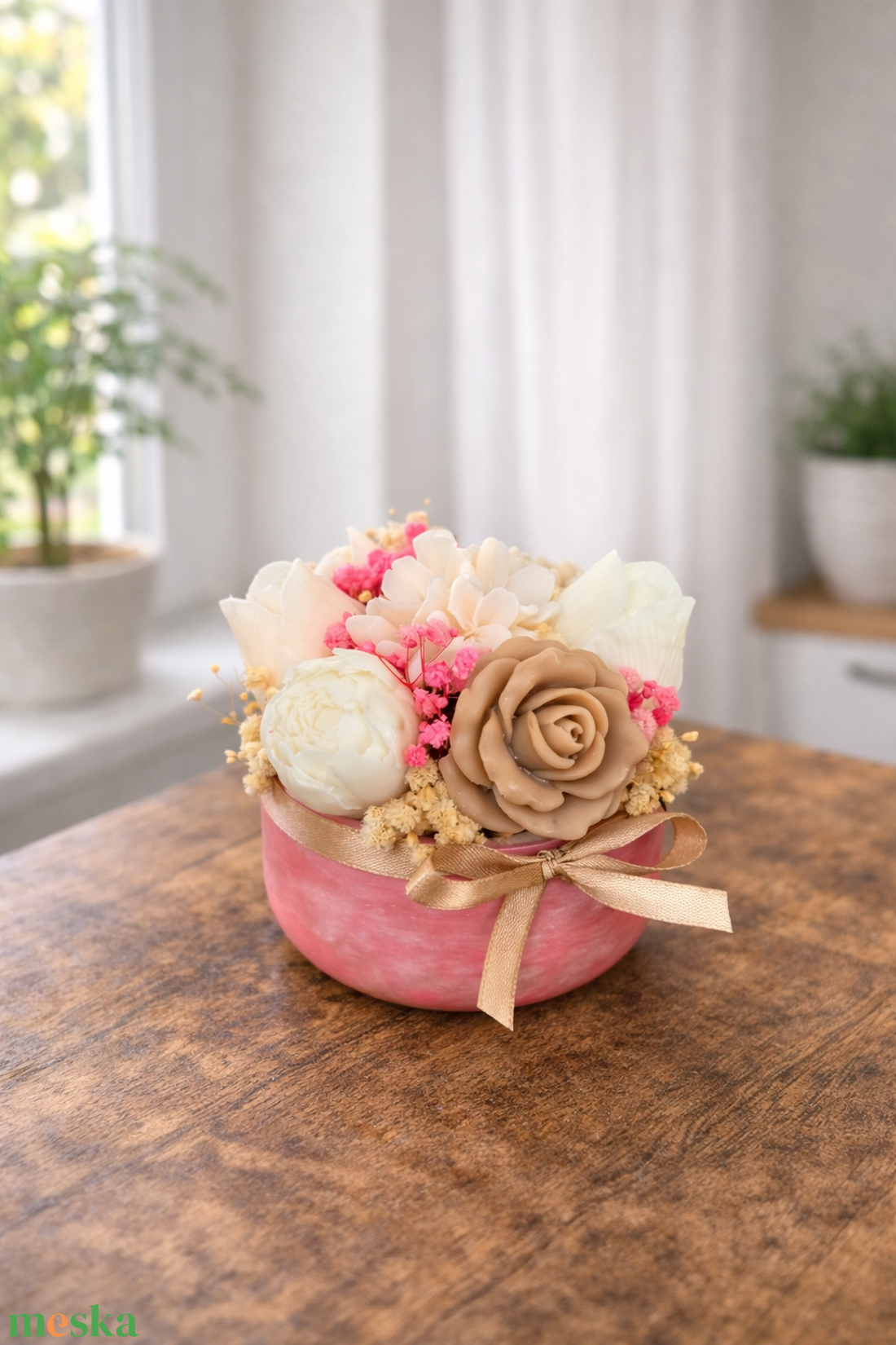 Egyedi szójaviasz illatgyertya box- rózsaszín  - otthon & életmód - dekoráció - asztal és polc dekoráció - asztaldísz - Meska.hu