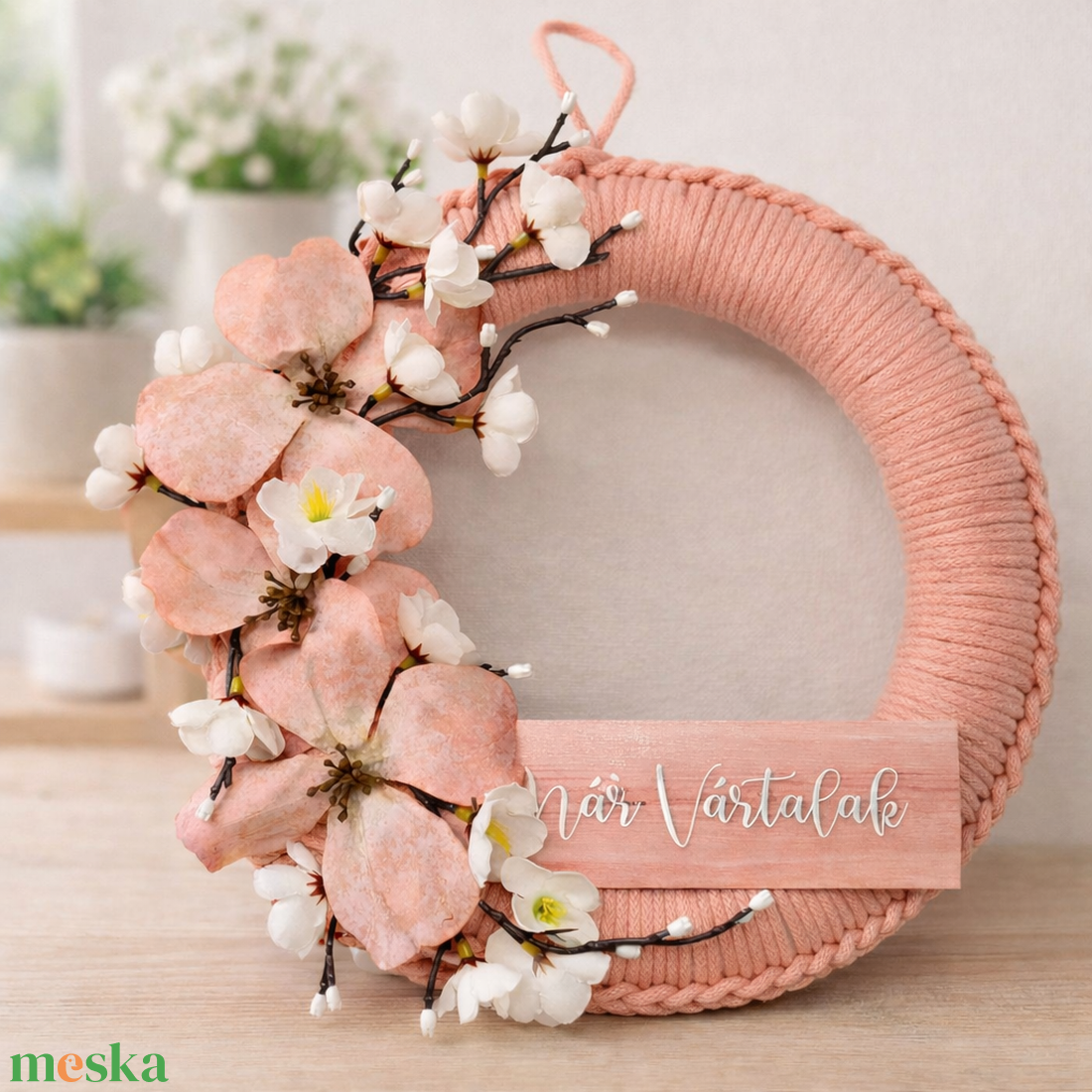 Tavaszi várakozás ajtódísz - otthon & életmód - dekoráció - ajtó- és ablak dekoráció - ajtódísz & kopogtató - Meska.hu