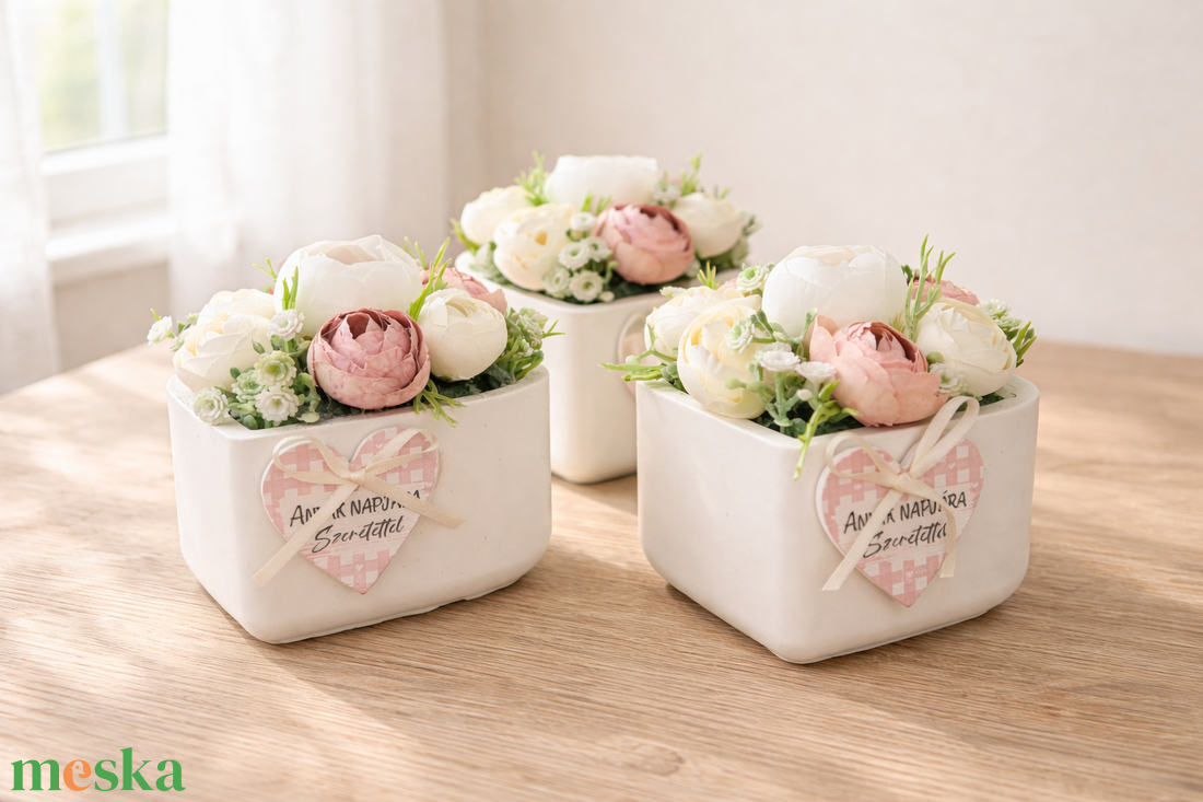 Anyák napi szívdobozka - otthon & életmód - dekoráció - asztal és polc dekoráció - asztaldísz - Meska.hu