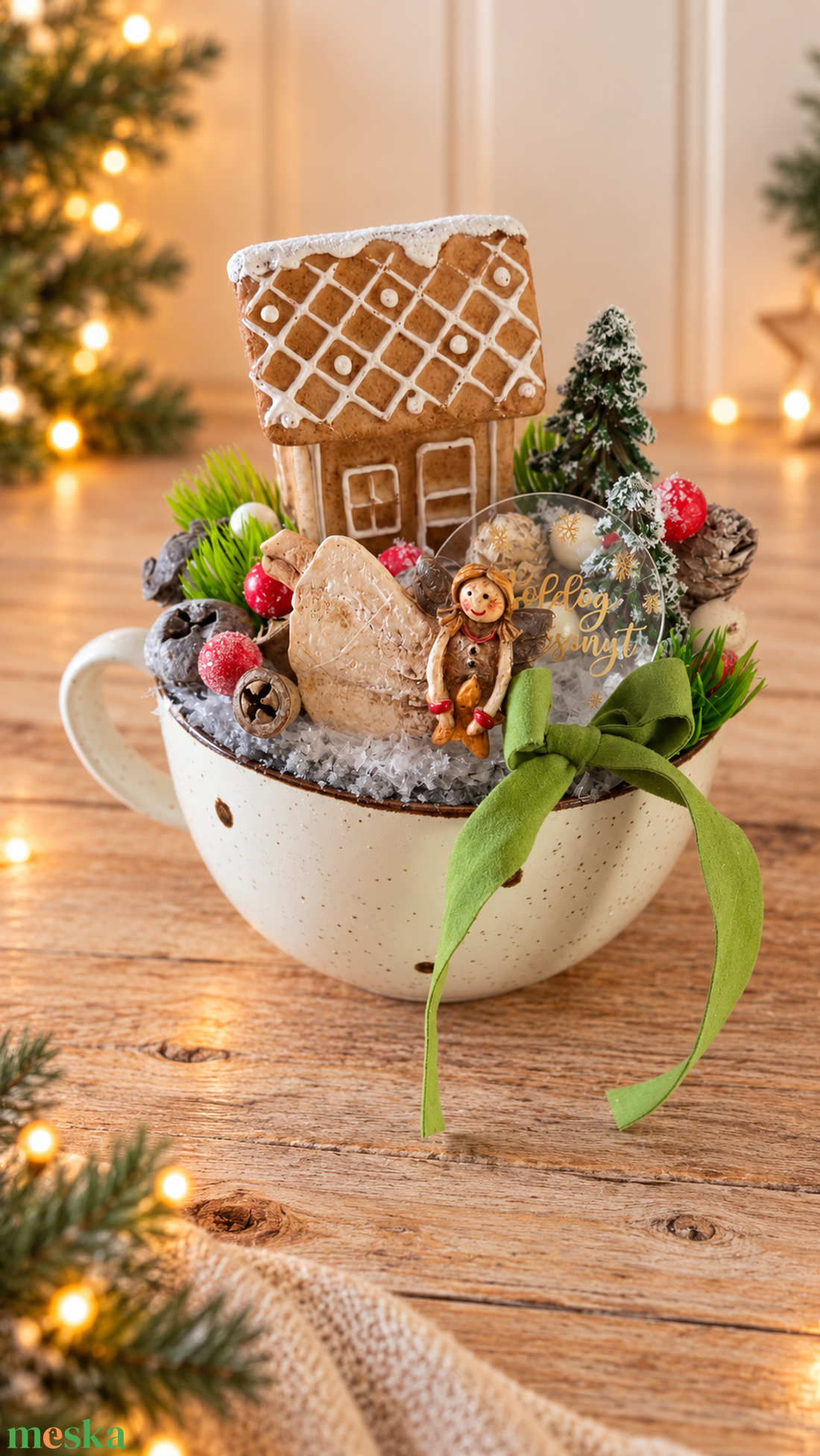 �Mézeskalács házikó 2 � Karácsonyi mesevilág - karácsony - adventi díszek - adventi asztaldísz - Meska.hu