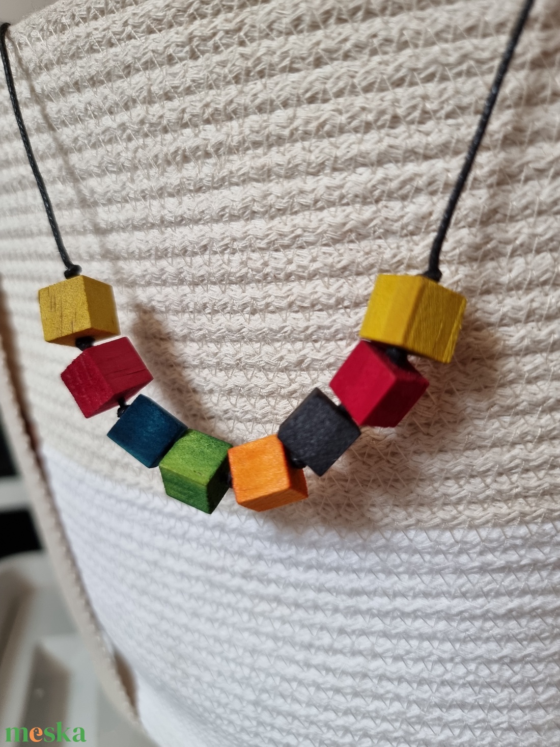 Kockás nyaklánc  - ékszer - nyaklánc - medálos nyaklánc - Meska.hu