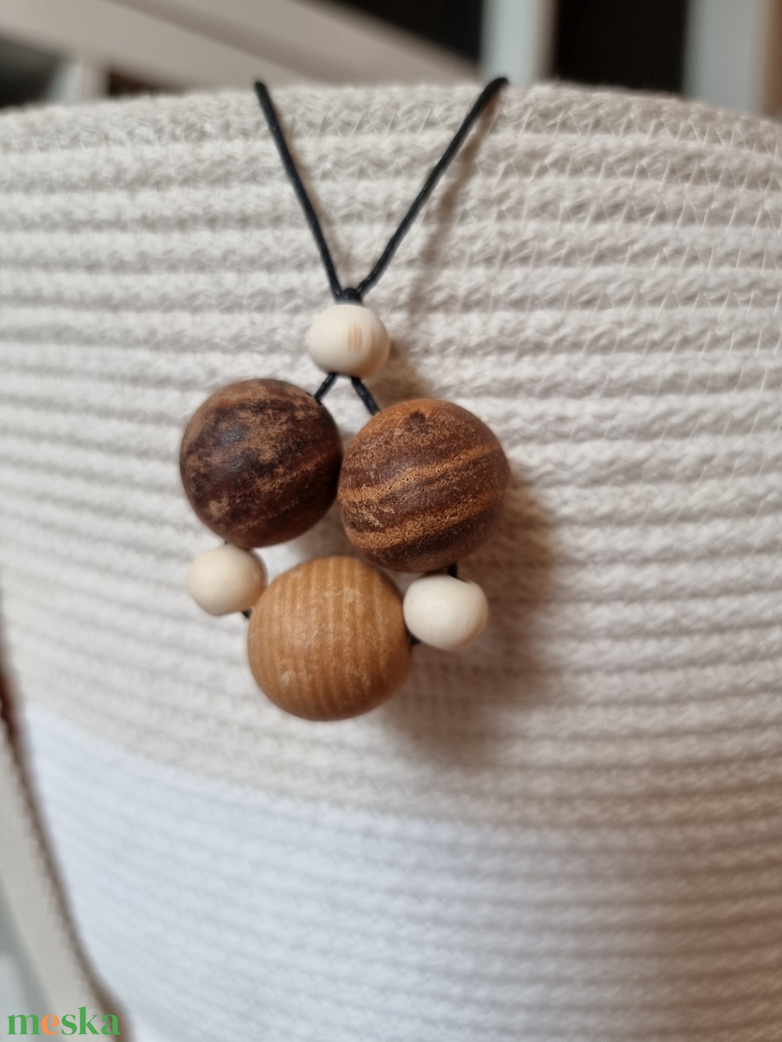 Fa gyöngy nyaklánc - ékszer - nyaklánc - medálos nyaklánc - Meska.hu