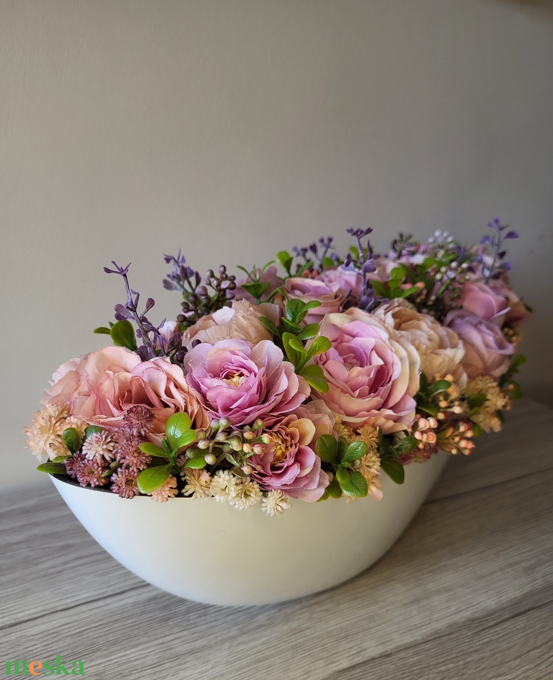 Selyemvirág kompozíció - otthon & életmód - dekoráció - asztal és polc dekoráció - asztaldísz - Meska.hu