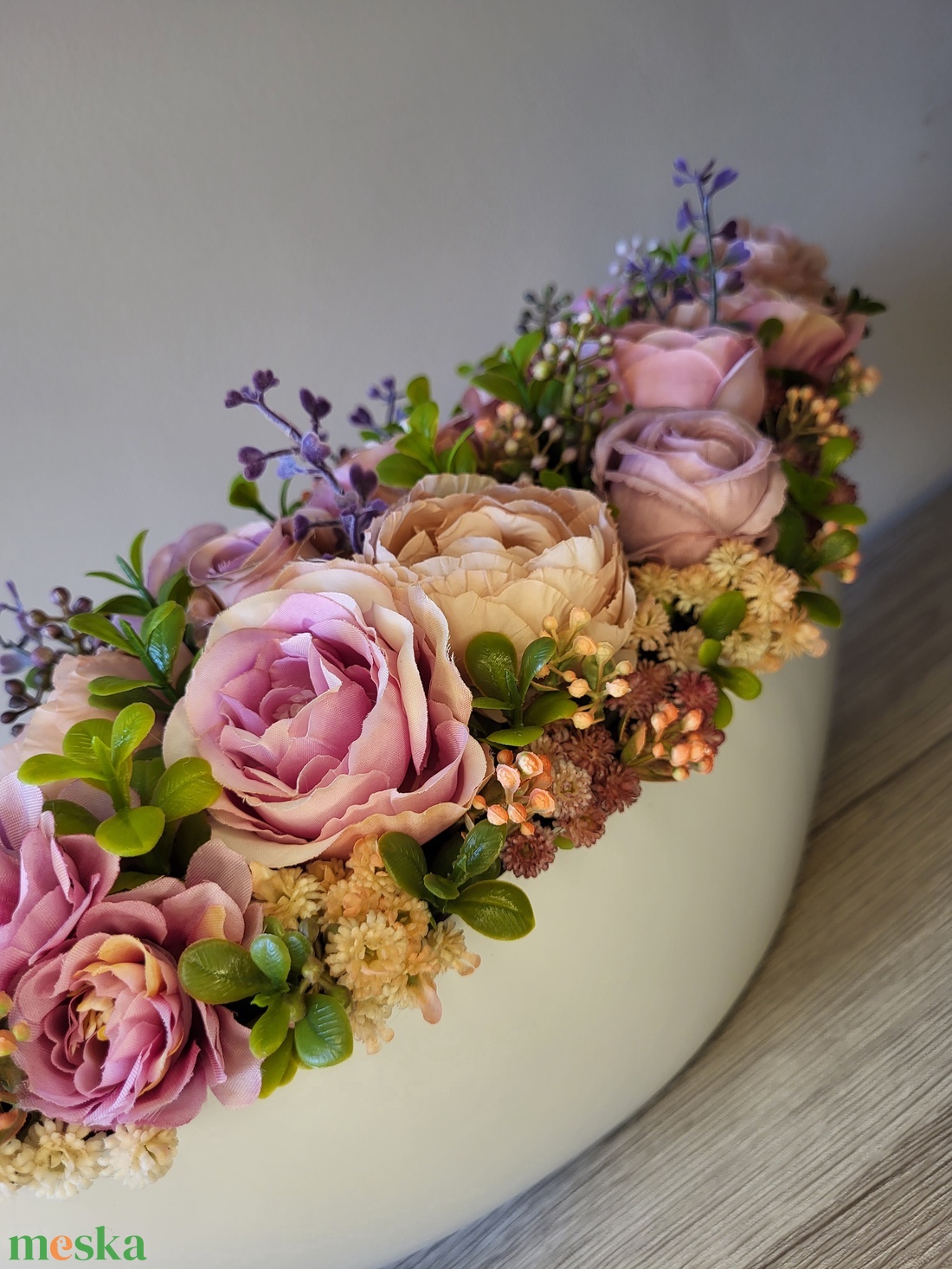 Selyemvirág kompozíció - otthon & életmód - dekoráció - asztal és polc dekoráció - asztaldísz - Meska.hu