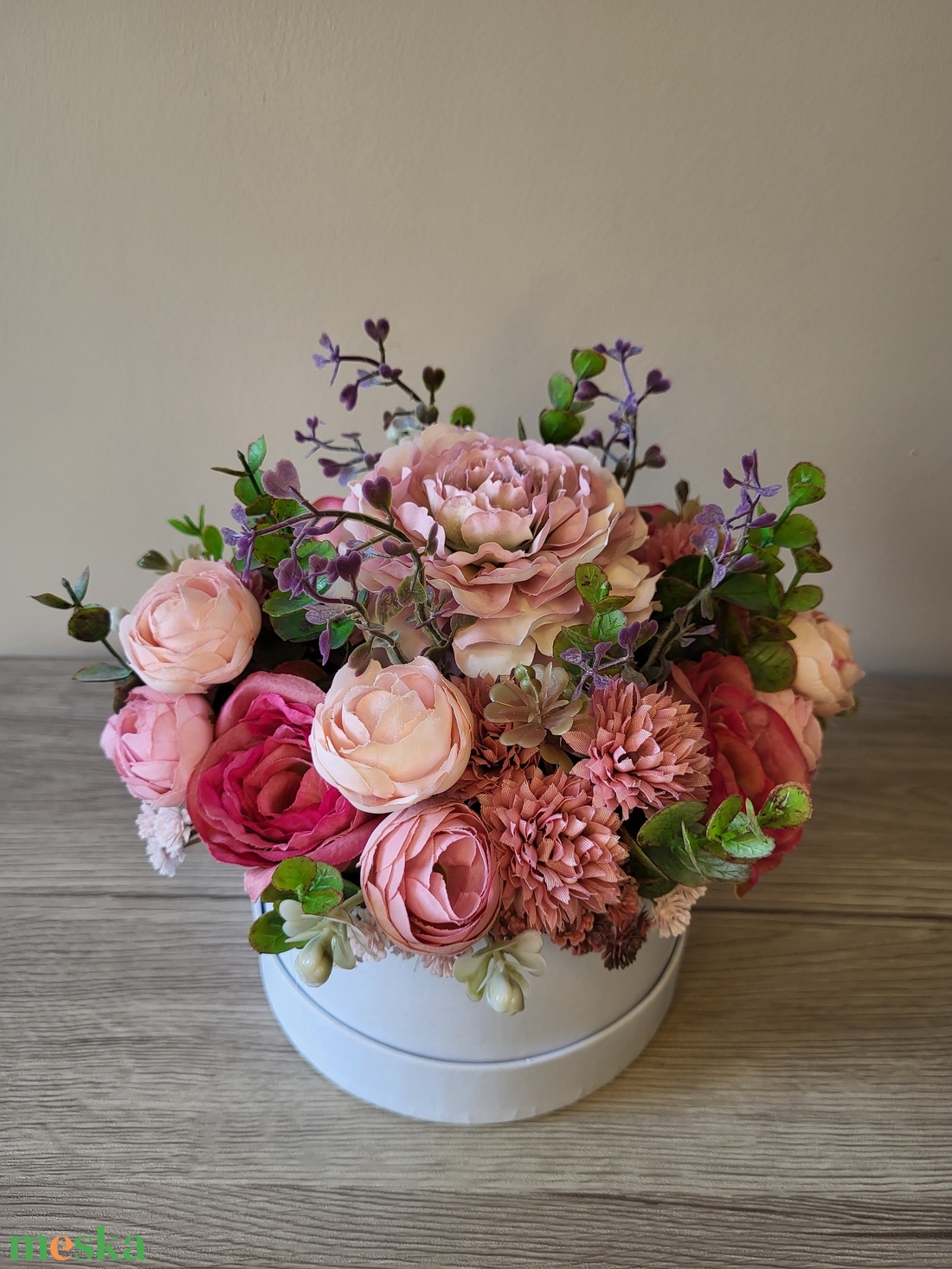 Selyemvirág box - otthon & életmód - dekoráció - asztal és polc dekoráció - asztaldísz - Meska.hu