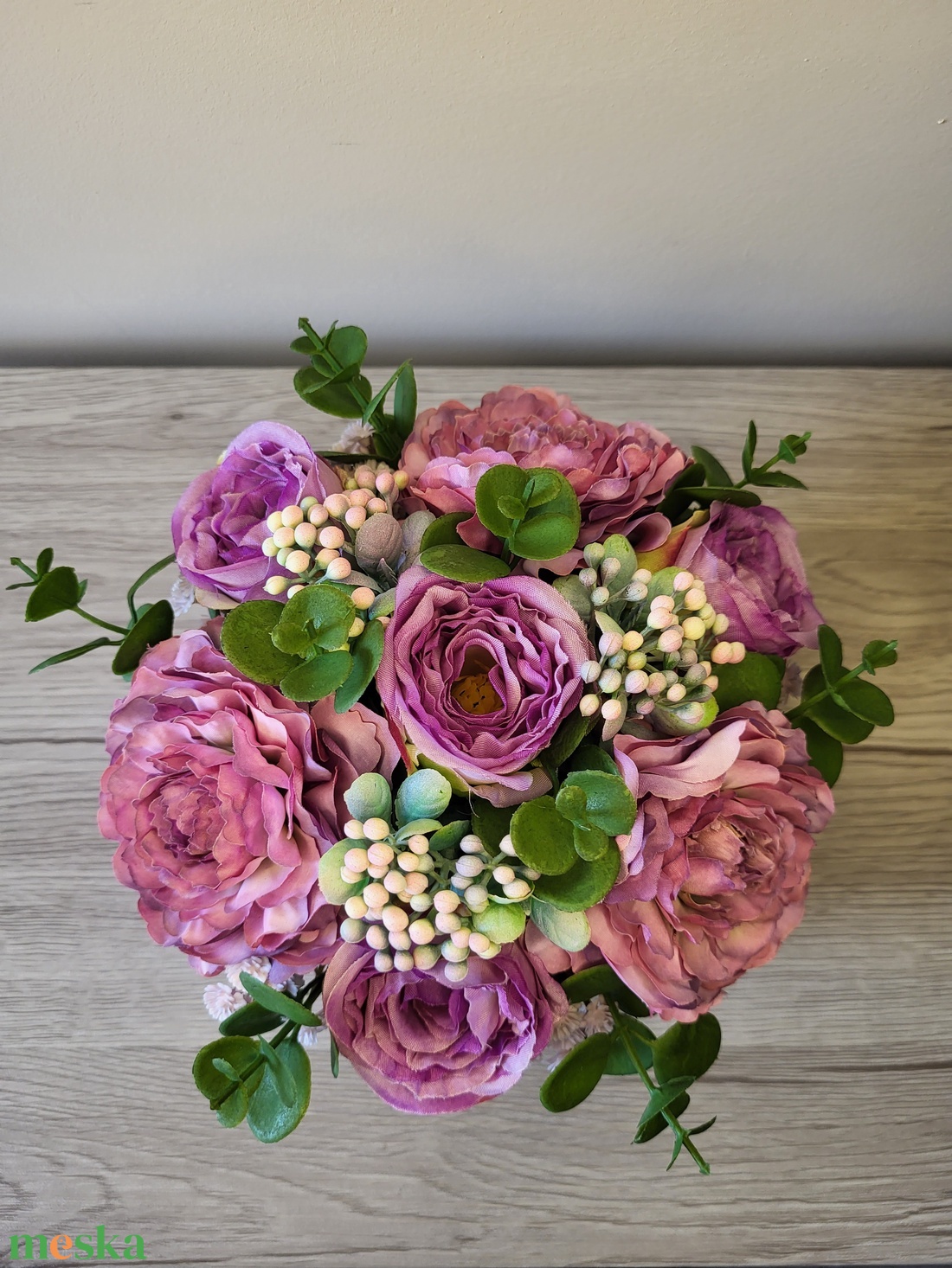 Lila selyemvirágok - otthon & életmód - dekoráció - asztal és polc dekoráció - asztaldísz - Meska.hu