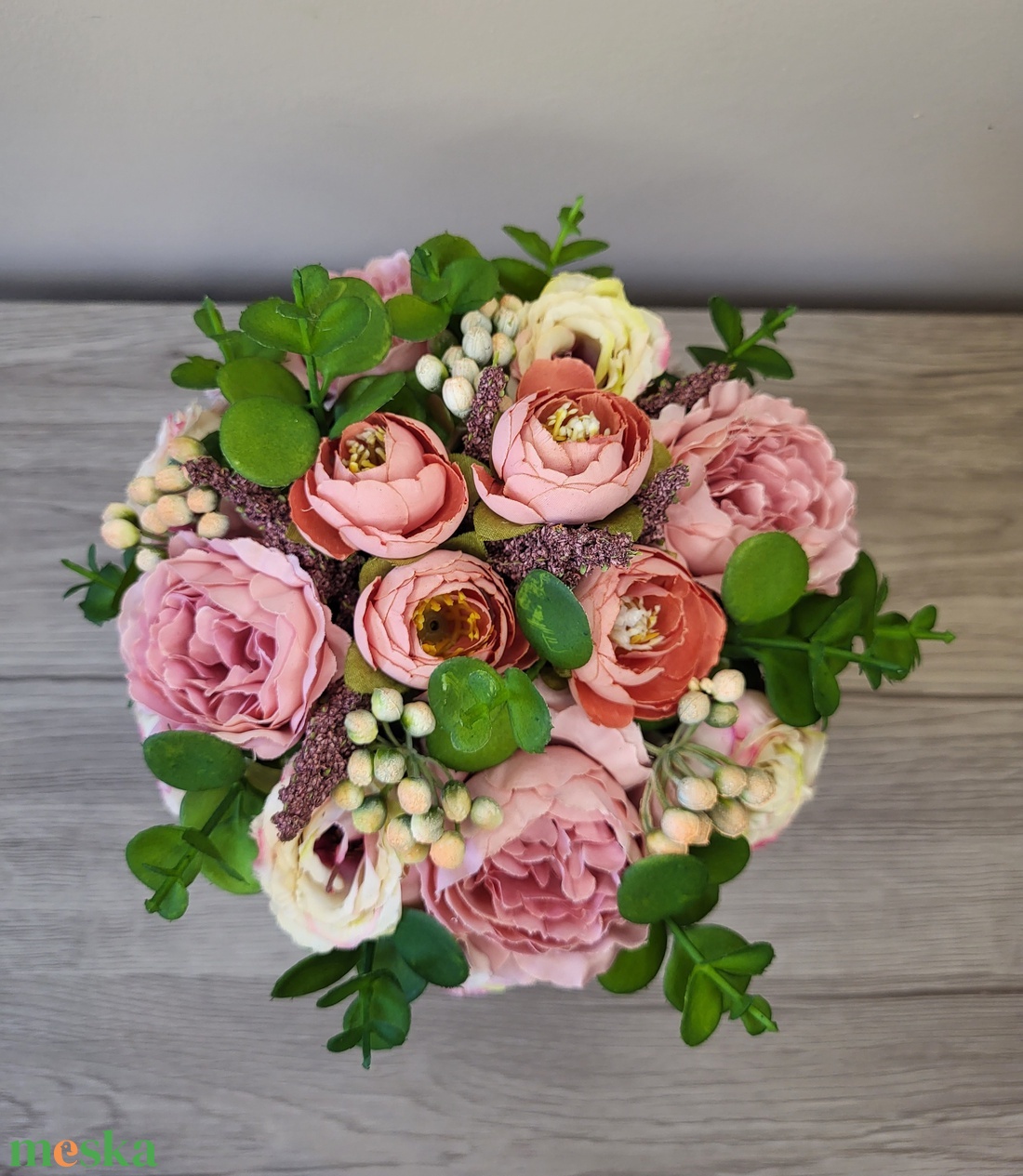 Selyemvirág kaspó - otthon & életmód - dekoráció - asztal és polc dekoráció - asztaldísz - Meska.hu