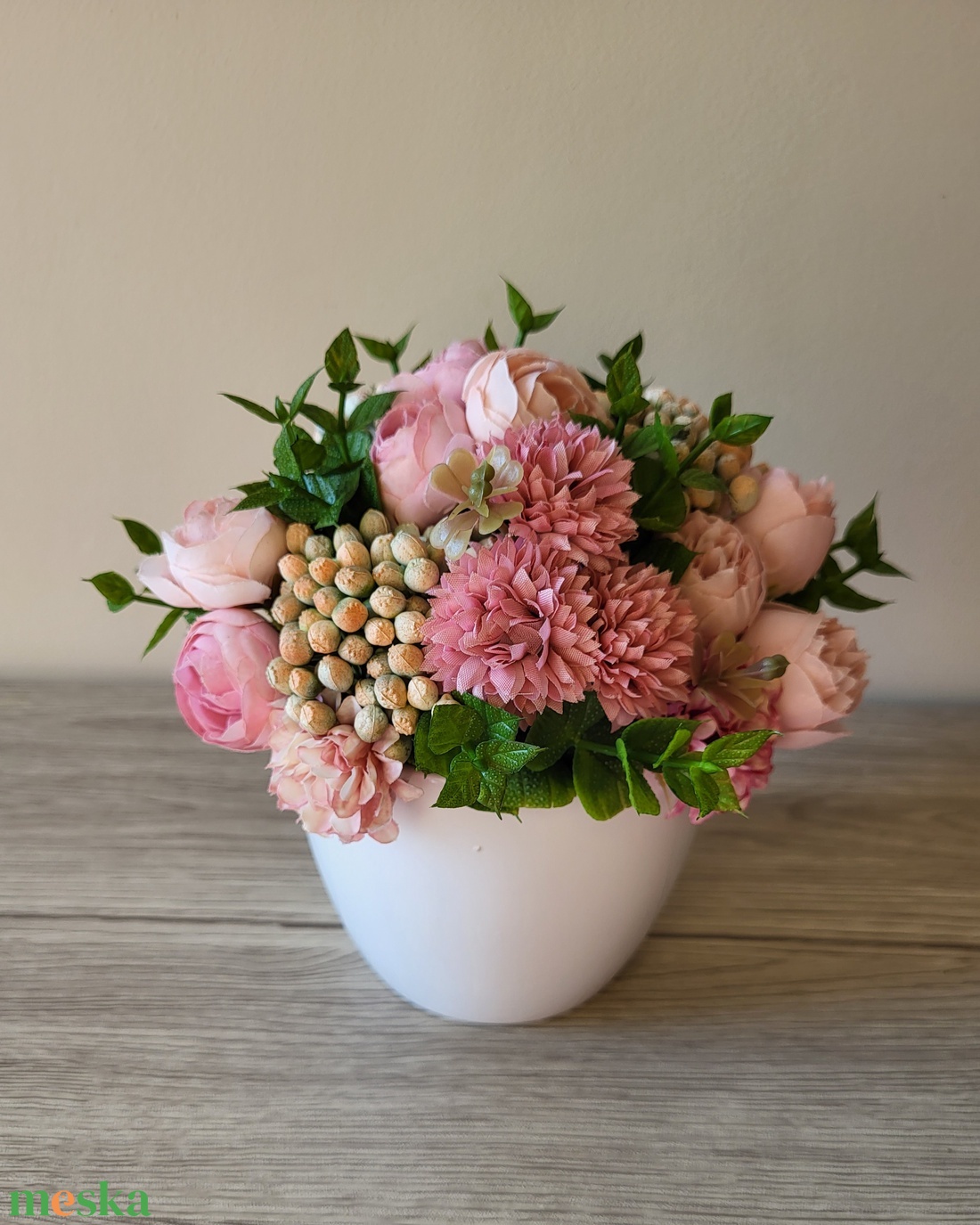 Selyemvirág kaspó - otthon & életmód - dekoráció - asztal és polc dekoráció - asztaldísz - Meska.hu