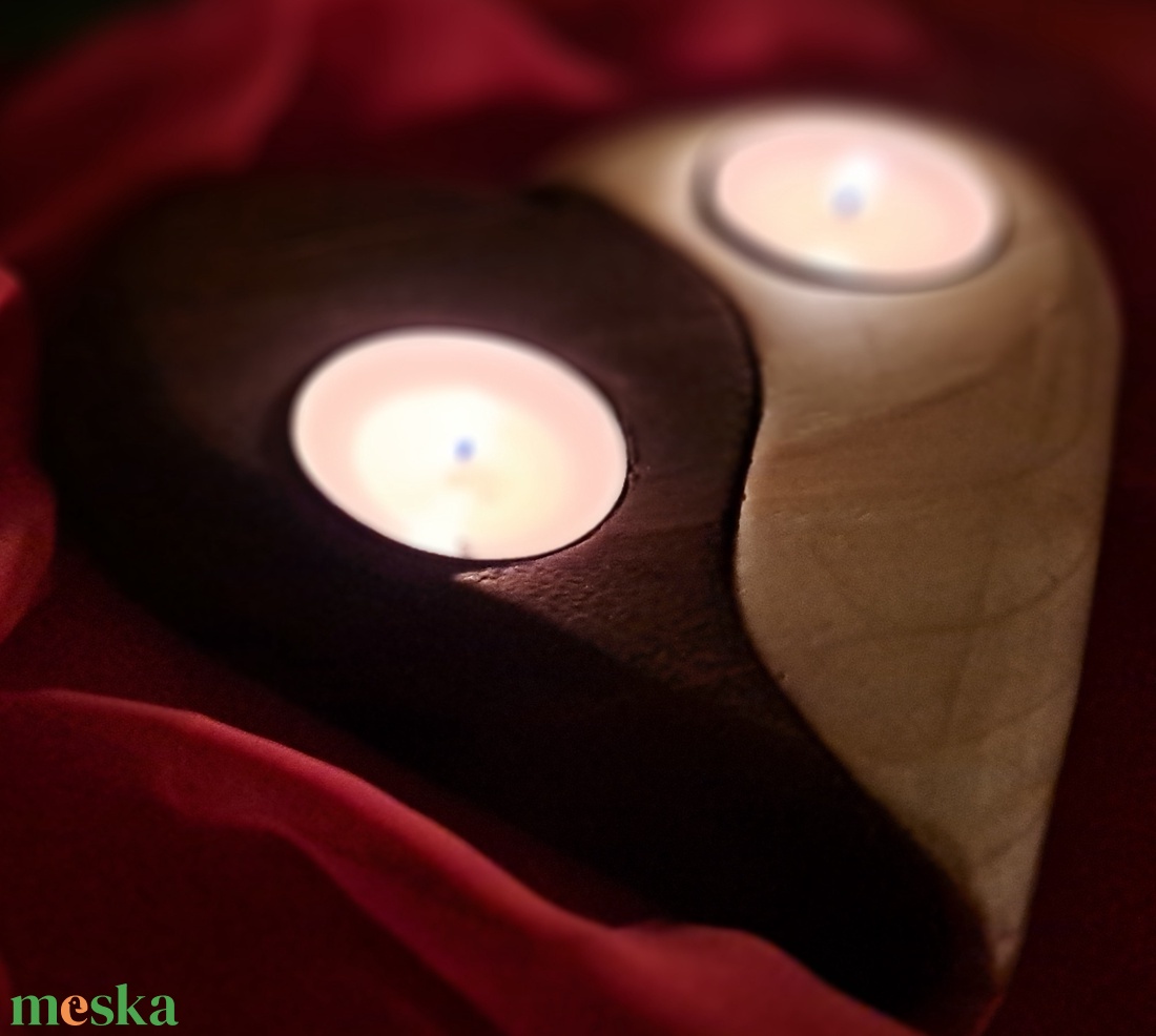 Szív alakú mécsestartó - otthon & életmód - gyertya, illat, aroma - mécses és mécsestartó - Meska.hu