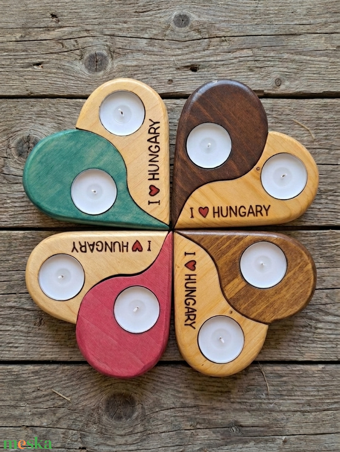 Yin-Yang szívalakú mécsestartó - otthon & életmód - gyertya, illat, aroma - mécses és mécsestartó - Meska.hu