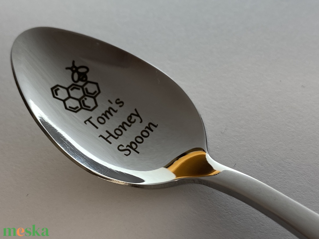 Egyedi gravírozott teáskanál - otthon & életmód - konyhafelszerelés, tálalás - tálalás - kanál & villa - Meska.hu