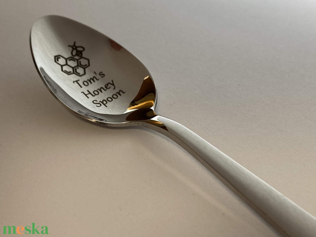 Egyedi gravírozott teáskanál - otthon & életmód - konyhafelszerelés, tálalás - tálalás - kanál & villa - Meska.hu