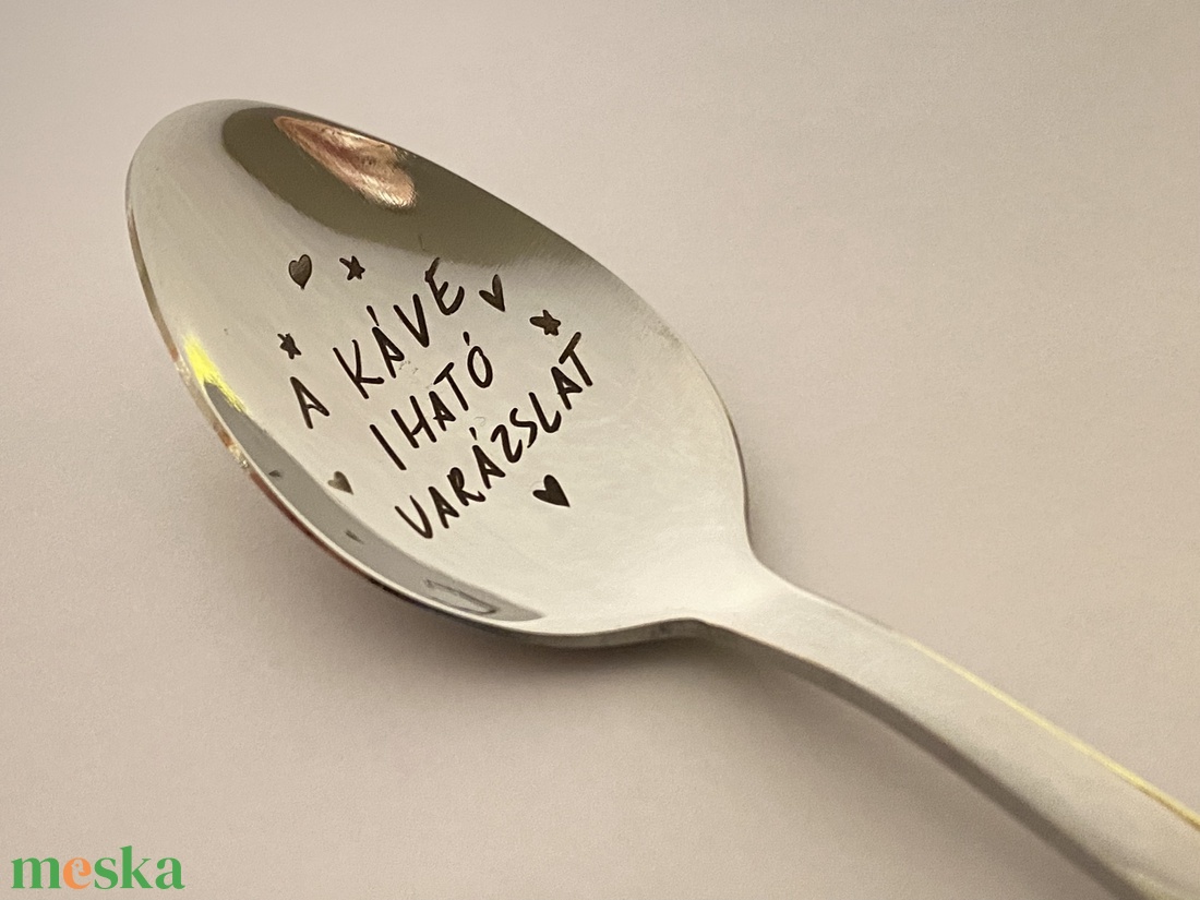 Gravírozott teáskanál - otthon & életmód - konyhafelszerelés, tálalás - tálalás - kanál & villa - Meska.hu